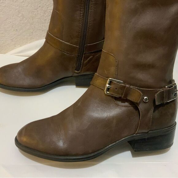 LRL Ralph Lauren Women's Marion Boot Size 5.5 Tall Riding Brown Leather Low Heel - Picture 9 of 15